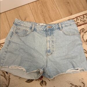 Zara Light Blue Jean Shorts High Waisted